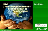 Cleantech roundtable nov 2013 utc c techno speak to people speak