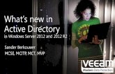 What’s new in Active Directory - Veeam Software · PDF fileWhat’s new in Active Directory in Windows Server 2012 and 2012 R2 Sander Berkouwer MCSE, MCITP, MCT, MVP