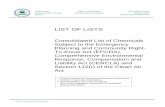 LIST OF LISTS - US EPA - United States Environmental ... of Lists – Consolidated List of Chemicals (by CAS #) Subject to the Emergency Planning ... and section 312 (submit inventory
