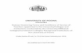UNIVERSITY OF POONA - Official · PDF file(4) ^ontinuous service _ means a service rendered by the teacher without any break under the same competent authority. Explanation:-Leave