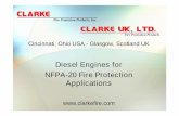 Diesel Engines for NFPA-20 Fire Protection · PDF fileNFPA-20 Fire Protection Applications ... •Rooms containing fire pumps shall be free ... •Fuel piping shall not be galvanized