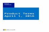 Web viewVolume. Licensing. Product Terms. April 1, 2016. Table of Contents. Introduction4. About this Document4. What this Document contains4. How to Navigate a Product