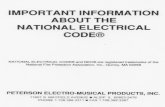 National Electrical Code Requirements.pdf - Peterson ...petersonemp.com/manuals/manuals/National Electrical Code... · IMPORTANT INFORMATION ABOUT THE NATIONAL ELECTRICAL CODE@ The