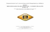 2011 MICHIGAN ELECTRICAL CODE RULES Part 8 · PDF fileDepartment of Licensing and Regulatory Affairs . 2011 . MICHIGAN ELECTRICAL CODE RULES. Part 8. INCORPORATING THE 2011 EDITION