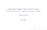 Information Design: Murat Sertel Lecturesmorris/pdfs/Sertel.pdf · Information Design: Murat Sertel Lecture Istanbul Bilgi University: Conference on Economic Design Stephen Morris