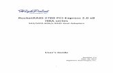 RocketRAID 2700 PCI-Express 2.0 x8 HBA · PDF fileNo part of this manual may be reproduced, transmitted ... (RocketRAID 2720) • 1 External Mini-SAS Connector (SFF-8088) / 1 Internal