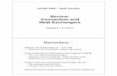 Review: Convection and Heat Exchangerswhitty/chen3453/Lecture 28 - Convection Review.pdf · Review: Convection and Heat Exchangers ... s+T ∞)/2. Flow over ... Cross-Flow Heat Exchanger