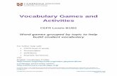 Vocabulary Games and Activities - Cambridge  · PDF fileEnglish Vocabulary Profile: ... Vocabulary Games and Activities   Page 10 of 143 . Mixed sentences answers – ARTS &