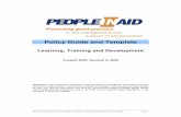Learning, Training and Development - CHS Alliance · PDF filePeople In Aid Policy Guide & Template, Learning, Training and Development, Revised 2008 Page 1 Foreword by People In Aid