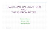 HVAC Load Calculations. - RESNET · PDF fileCALCS-PLUS HVAC Load Calculations. Why should an Energy Rater perform HVAC Load Calculations? What is meant by a Room x Room calculation?