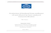 Production of biodiesel from sunflower oil and ethanol by ...443295/FULLTEXT01.pdf · Production of biodiesel from sunflower oil and ethanol by base catalysed transesterification
