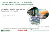 Materials for Advanced Turbocharger Design · PDF fileThis presentation does not contain any proprietary, confidential or otherwise restricted information CRADA NFE-08-01671 – Materials