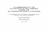 FLAMMABILITY OF PLASTICS & POLYMERS USED -  · PDF fileFLAMMABILITY OF PLASTICS & POLYMERS USED AS ... coke, wood, and straw, ... and other "plastic" tarpaulins/geotextiles are