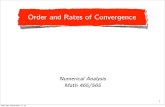Order and Rates of Convergence - Boise State Universitymath.boisestate.edu/.../lectures/Order_Rate/Order_Rate.pdf · Order and Rates of Convergence 1 Saturday, September 14, 13 ...