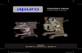Planetary Mixer - Nisbets manual gl190-a gl191... · The Apuro Planetary Mixer is a free standing machine that consists of a large bowl mounted below a motor and gearbox arrangement