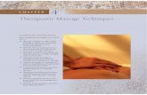 Therapeutic Massage Techniques -  · PDF file  Chapter 4 Therapeutic Massage Techniques 75 foremost, circulatory massage, such as Swedish massage, increases circulation. The in