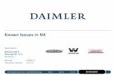 Known Issues in NX - Daimler Trucks North America · PDF fileTubing Feature Lost During Modification ... CATIA V5 data (JT's) ... Known Issues in NX DAIMLER TRUCKS NORTH AMERICA