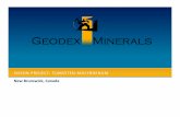 SISSON PROJECT: TUNGSTEN · PDF fileNEW BRUNSWICK, CANADA STRONG EXPLORATION PORTFOLIO Critical metals focus: REE, molybdenum, tungsten, tin, indium Builds on Geodex’s recognized