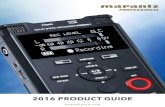 2016 PRODUCT GUIDE - Marantz ... - Marantz Professionalmarantzpro.com/assets/product-guides/Marantz_2016... · 5 XLR inputs with Marantz Professional microphone preamps Dynamic compression