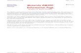 Motorola GM300 Information Page - QSL.net MANUALS/MOTOROLA/MOTOROLA... · The GM300 was Motorola's next step in the MaxTrac / Radius mobile product lines. The schematics are remarkably