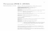 Season 201520- 16 - Philadelphia Orchestra · PDF fileWilliams “Harry’s Wondrous World,” from Harry Potter and the Sorcerer’s Stone+ Williams “Night Journeys,” from Dracula+