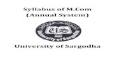 Syllabus of M.Com (Annual System)memberfiles.freewebs.com/78/52/75065278/documents/Syllabus.pdf · Syllabus of M.Com (Annual System) University of Sargodha. RATIONALE OF THE COURSES