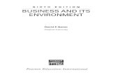 SIXTH EDITION BUSINESS AND ITS ENVIRONMENT - · PDF fileSIXTH EDITION BUSINESS AND ITS ENVIRONMENT David R Baron ... PIZZA HUT AND HEALTH INSURANCE REFORM 93 ... Cultural Foundations
