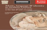 Music, language & identity in modern Greece - UoA · PDF fileMusic, language & identity in modern Greece Defining a national art music ... Koraes Professor of Modern Greek and Byzantine