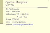 Operations Management MGT 314management.unk.edu/mgt314/Chapter_1_Operations_Management_… · Operations Management 1 MGT 314 ... Task assignment, job scheduling. 16 ... Production