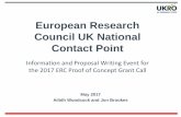 European Research Council UK National Contact Point NCP Proof of... · Contact Point (ERC NCP) Implications of the EU Referendum Outcome ... – Articles 23-26 of Annotated Model