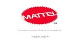 Company Analysis Project for Mattel - Radford Universitywguthrie.asp.radford.edu/Company Analysis Project for Mattel.pdf · Company Analysis Project for Mattel, Inc. Whitney Guthrie