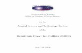 Relativistic Heavy Ion Collider (RHIC) - bnl.gov ST... · Department of Energy Office of Nuclear Physics Report on the Annual Science and Technology Review of the Relativistic Heavy