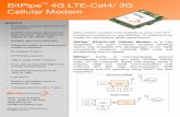 BitPipe 4G LTE-Cat4/ 3G Cellular Modem - · PDF fileintegrated LTE Cat4 compact wireless interface device that simplifies the development of IoT M2M connectivity solutions, reducing