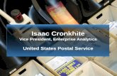 Isaac Cronkhite - USPS · PDF file1 ® Isaac Cronkhite Vice President, Enterprise Analytics United States Postal Service