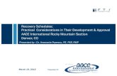 Recovery Schedules: Practical Considerations in Their Development ...aacerms.org/archive/presentations/2015-03_RecoverySchedules.pdf · Recovery Schedules: Practical Considerations