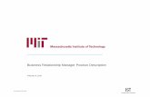 Business Relationship Manager Position Description · PDF fileVersion February 9, 2015—Page i For internal use of MIT only. 4 Business Relationship Manager Position Description Table