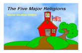 The Five Major Religions - Social Studieslisawilliamssocialstudiesclass.weebly.com/uploads/1/2/3/9/12396362/... · There is one God, Who is ... MAIN MENU Islam • The holy book of
