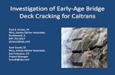 Investigation of early-age bridge deck cracking · PDF fileshrinkage cracking •Thermal blankets applied after peak temperature ... Strength and Mix Design •Min. comp. strength: