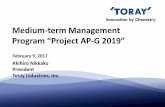 Medium-term Management Program “Project AP-G 2019” · PDF fileMedium-term Management Program “Project AP-G 2019” (FY 2017 – FY 2019) Innovation and Proactive Management -