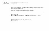 Accredited Accounting Technician Pilot Examination · PDF fileAccredited Accounting Technician Examination Paper 6 – Fundamentals of Business Law – Pilot Examination Paper Questions