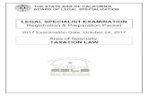 LEGAL SPECIALIST EXAMINATION Registration & Preparation Packet · PDF fileLEGAL SPECIALIST EXAMINATION . Registration & Preparation Packet . ... Your answers to the examination questions