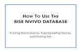 BISE NVivo How To - Visitor Studies nvivo how to.pdf · Running&Matrix&Queries,&Running&Coding&Queries,&& and&Creang&Sets& HOW TO USE THE BISE NVIVO DATABASE