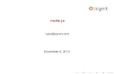 node - QCon SF · PDF filenode.js is a set of bindings to the V8 javascript VM. Allows one to script programs that do I/O in javascript. ... node 822 req/sec nginx 708 thin 85 mongrel