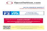 AccA couRse notes - piusdigiarts.weebly.compiusdigiarts.weebly.com/uploads/2/6/2/7/26278897/paper_f3_course... · June 2014 Examinations2 ACCA F3 / FIA FFA IntroductIon to AccountIng