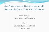 An Overview of Behavioral Audit Research Over The Past · PDF fileAn Overview of Behavioral Audit Research Over The Past 20 Years ... skepticism, biases, motivation ... auditing can