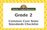 Grade 2 - Teacher Created CCSS... · CCSS Checklist—Grade 2 Literature 3 Teacher Created Resources Range of Reading and Level of Text Complexity Standard Date Taught Date Retaught