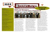 HCC IntraNews - Hagerstown Community · PDF fileIntraNews The “Spring is Coming!” Issue March HCC held its dedication ceremony for the recently renovated Career Programs ... Steve