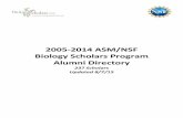 2005-2014 ASM/NSF Biology Scholars Program Alumni …wiki.biologyscholars.org/@api/deki/files/2510/=2005-2014_BSP... · Fata-Hartley, Cori, 2010-2011 Research Residency, ... Kuddus,