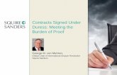 Contracts Signed Under Duress: Meeting the Burden of …uba.ua/documents/doc/george_von_mehren.pdf · Contracts Signed Under Duress: Meeting the ... Matter of law applicable to the