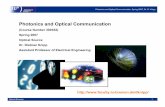 Photonics and Optical Communication Optical... · J.M. Senior, Optical Fiber Communications The figure illustrates transitions between two energy states. When ... Photonics and Optical